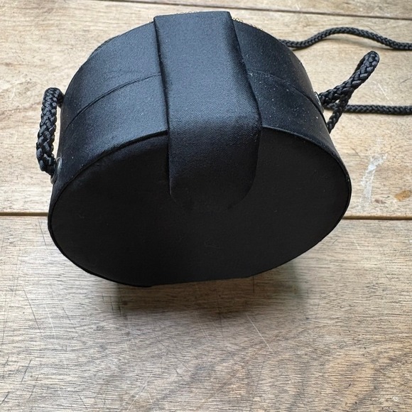 VINTAGE Oscar de la Renta Round Beaded Evening Bag Purse Gold Black Formal - Picture 4 of 10